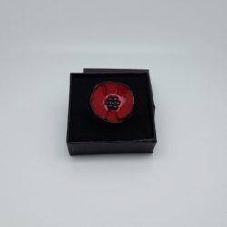 Bague rouge et noire -Coquelicot- Emaux sur cuivre – bijou made in France