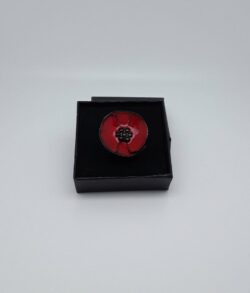 Bague rouge et noire -Coquelicot- Emaux sur cuivre - bijou made in France
